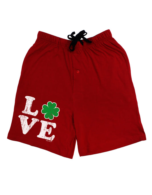 Irish Love - Distressed Adult Lounge Shorts - Red or Black by TooLoud-Lounge Shorts-TooLoud-Black-Small-Davson Sales