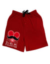 I Mustache You To Be My Valentine Adult Lounge Shorts - Red or Black-Lounge Shorts-TooLoud-Red-Small-Davson Sales