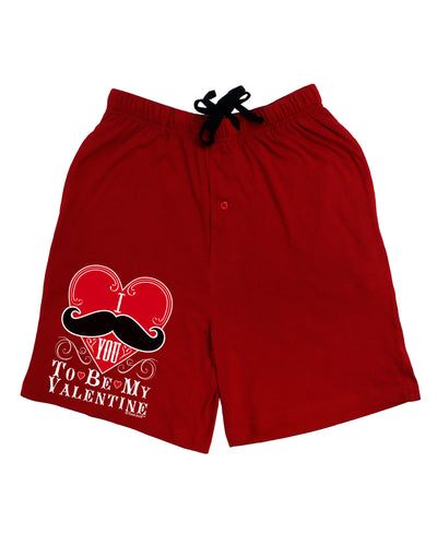 I Mustache You To Be My Valentine Adult Lounge Shorts - Red or Black-Lounge Shorts-TooLoud-Red-Small-Davson Sales