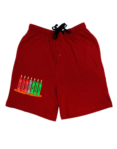 Kwanzaa Candles 7 Principles Adult Lounge Shorts-Lounge Shorts-TooLoud-Red-Small-Davson Sales