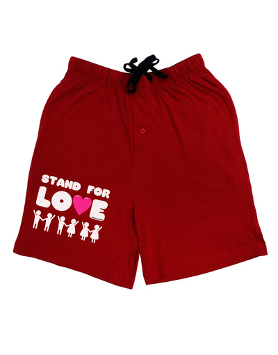 Stand For Love Pink Heart Adult Lounge Shorts-Lounge Shorts-TooLoud-Red-Small-Davson Sales