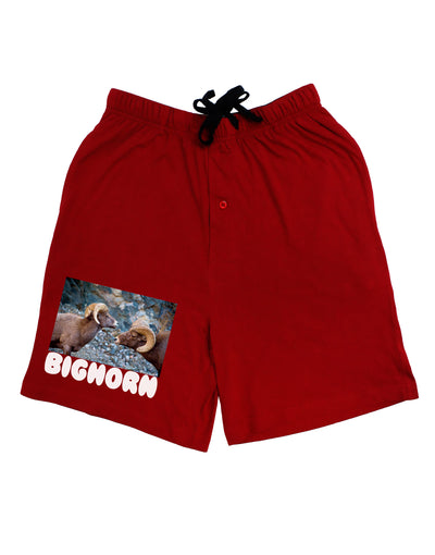 Two Bighorn Rams Text Adult Lounge Shorts-Lounge Shorts-TooLoud-Red-Small-Davson Sales