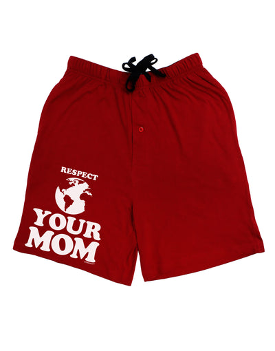 Respect Your Mom - Mother Earth Design Adult Lounge Shorts by TooLoud-Lounge Shorts-TooLoud-Red-Small-Davson Sales