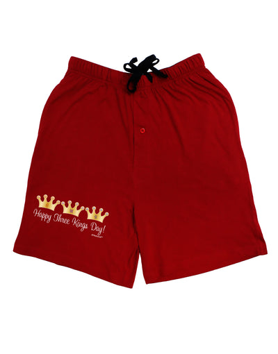 Happy Three Kings Day - 3 Crowns Adult Lounge Shorts - Red or Black by TooLoud-Lounge Shorts-TooLoud-Black-Small-Davson Sales