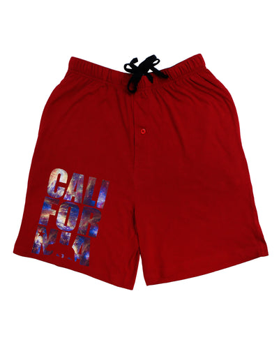 California Republic Design - Space Nebula Print Adult Lounge Shorts - Red or Black by TooLoud-Lounge Shorts-TooLoud-Black-Small-Davson Sales