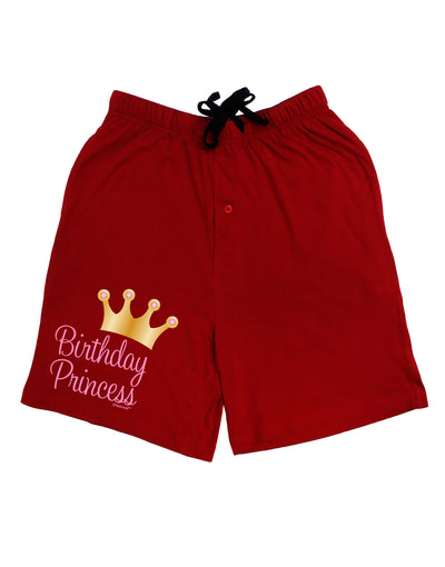 Birthday Princess - Tiara Adult Lounge Shorts - Red or Black by TooLoud-Lounge Shorts-TooLoud-Black-Small-Davson Sales