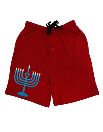 Hanukkah Menorah Adult Lounge Shorts - Red or Black-Lounge Shorts-TooLoud-Red-Small-Davson Sales