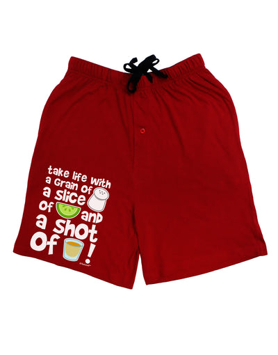 Take Life with a Grain of Salt and a Shot of Tequila Adult Lounge Shorts - Red or Black by TooLoud-Lounge Shorts-TooLoud-Black-Small-Davson Sales