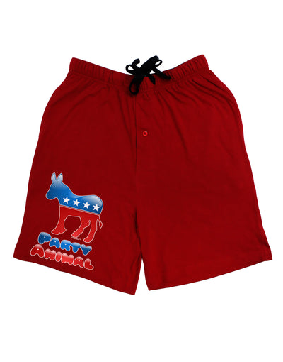 Democrat Party Animal Adult Lounge Shorts-Lounge Shorts-TooLoud-Red-Small-Davson Sales