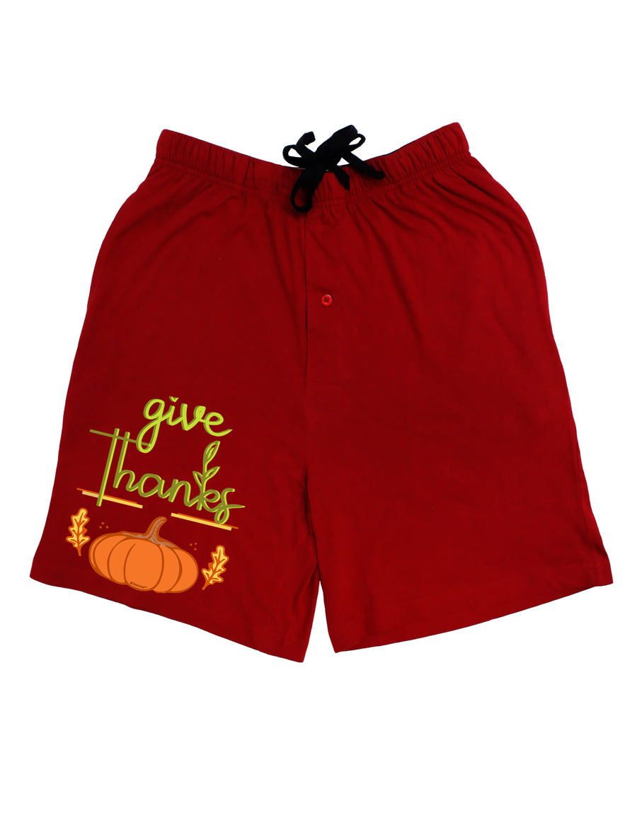 Give Thanks Dark Adult Lounge Shorts-Lounge Shorts-TooLoud-Black-Small-Davson Sales