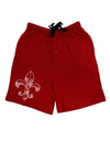 Distressed Fleur de Lis Adult Lounge Shorts-Lounge Shorts-TooLoud-Red-Small-Davson Sales