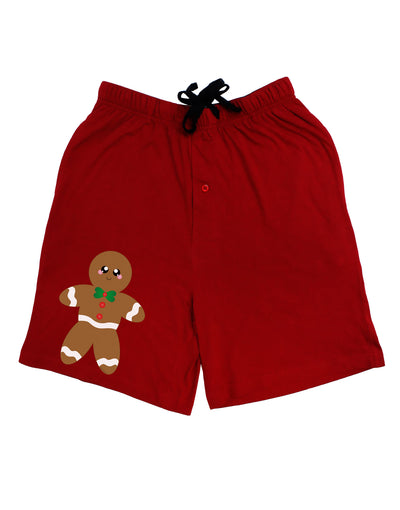 Cute Gingerbread Man Christmas Adult Lounge Shorts - Red or Black-Lounge Shorts-TooLoud-Red-Small-Davson Sales