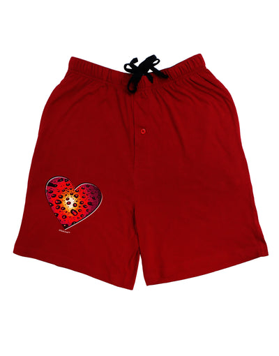 Water Droplet Heart Red Adult Lounge Shorts - Red or Black by TooLoud-Lounge Shorts-TooLoud-Black-Small-Davson Sales