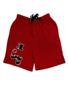 Tophat Mustache Pipe and Monocle Adult Lounge Shorts - Red or Black-Lounge Shorts-TooLoud-Red-Small-Davson Sales