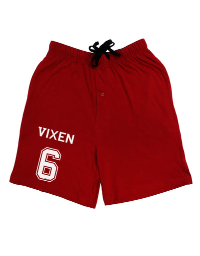 Reindeer Jersey - Vixen 6 Adult Lounge Shorts - Red or Black-Lounge Shorts-TooLoud-Red-Small-Davson Sales