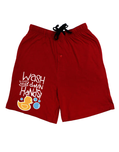 Wash your Damn Hands Dark Adult Lounge Shorts-Lounge Shorts-TooLoud-Red-Small-Davson Sales