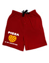 Pizza Is My Valentine Adult Lounge Shorts - Red or Black by TooLoud-Lounge Shorts-TooLoud-Black-Small-Davson Sales