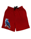 Colorful Great Horned Owl Adult Lounge Shorts-Lounge Shorts-TooLoud-Red-Small-Davson Sales