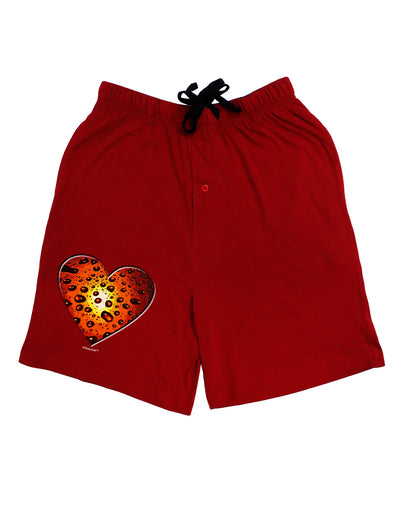 Water Droplet Heart Orange Adult Lounge Shorts - Red or Black by TooLoud-Lounge Shorts-TooLoud-Black-Small-Davson Sales