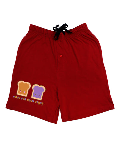 Cute PB and J Design - Made for Each Other Adult Lounge Shorts - Red or Black by TooLoud-Lounge Shorts-TooLoud-Black-Small-Davson Sales