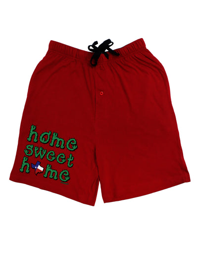 Home Sweet Home - Texas - Cactus and State Flag Adult Lounge Shorts - Red or Black by TooLoud-Lounge Shorts-TooLoud-Black-Small-Davson Sales