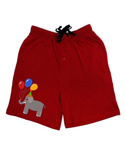 Cute Elephant with Balloons Adult Lounge Shorts - Red or Black by TooLoud-TooLoud-Red-Small-Davson Sales