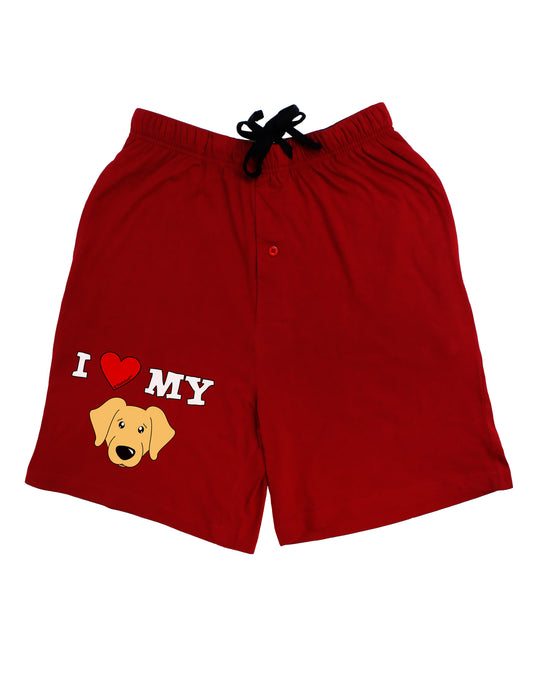 I Heart My - Cute Golden Retriever Dog Adult Lounge Shorts - Red or Black by TooLoud-Lounge Shorts-TooLoud-Black-Small-Davson Sales