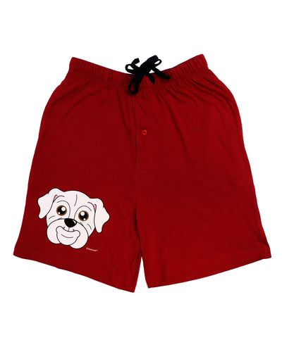 Cute Bulldog - White Adult Lounge Shorts - Red or Black by TooLoud-Lounge Shorts-TooLoud-Black-Small-Davson Sales