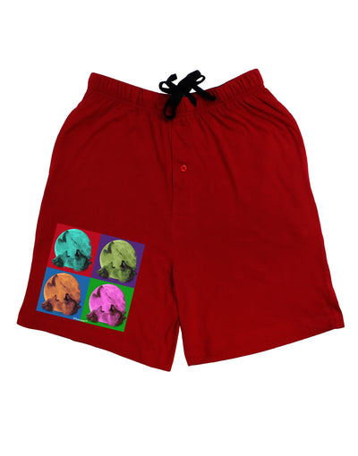 Three Wolves Howling - Pop-Art #1 Adult Lounge Shorts - Red or Black by TooLoud-Lounge Shorts-TooLoud-Black-Small-Davson Sales