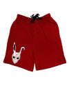 Scary Bunny Face White Distressed Adult Lounge Shorts-Lounge Shorts-TooLoud-Red-Small-Davson Sales