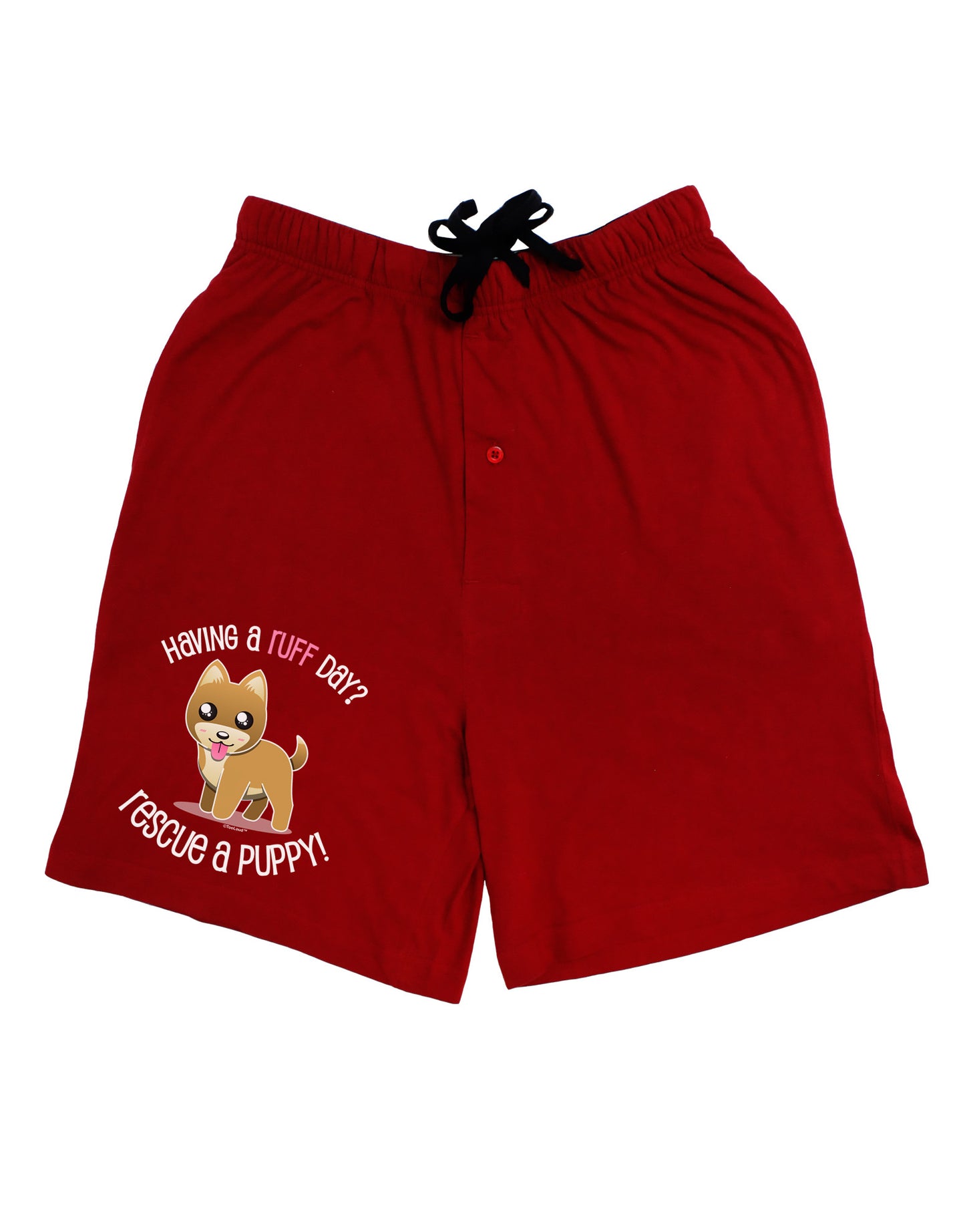 Rescue A Puppy Adult Lounge Shorts-Lounge Shorts-TooLoud-Red-Small-Davson Sales