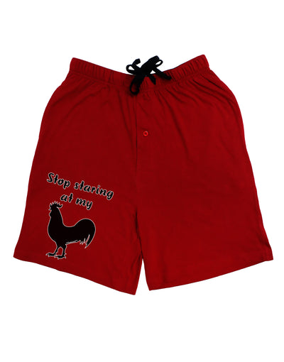 Stop Staring At My Rooster - Design Adult Lounge Shorts - Red or Black by TooLoud-Lounge Shorts-TooLoud-Black-Small-Davson Sales