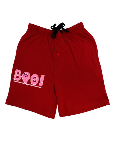 Cute Boo Text Pink Relaxed Adult Lounge Shorts-Lounge Shorts-TooLoud-Red-Small-Davson Sales