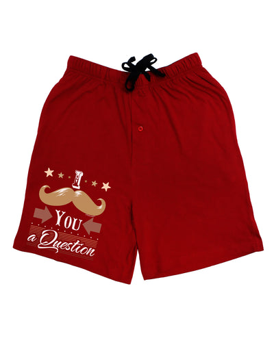 I Mustache You a Question Adult Lounge Shorts - Red or Black-Lounge Shorts-TooLoud-Red-Small-Davson Sales