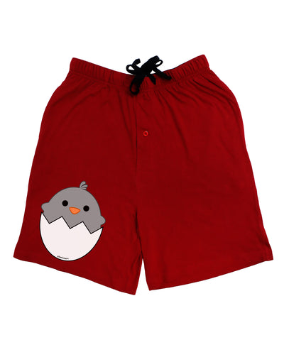 Cute Hatching Chick - Gray Adult Lounge Shorts - Red or Black by TooLoud-Lounge Shorts-TooLoud-Red-Small-Davson Sales