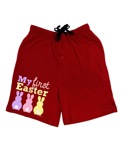 My First Easter - Three Bunnies Adult Lounge Shorts - Red or Black by TooLoud-Lounge Shorts-TooLoud-Black-Small-Davson Sales