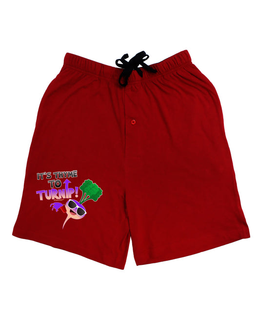 It's Thyme To Turnip Adult Lounge Shorts-Lounge Shorts-TooLoud-Red-Small-Davson Sales