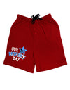 Our 1st Father's Day Adult Lounge Shorts-Lounge Shorts-TooLoud-Red-Small-Davson Sales