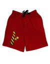 TooLoud Wizard Tie Yellow and Black Adult Lounge Shorts-Lounge Shorts-TooLoud-Red-Small-Davson Sales