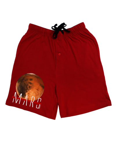 Planet Mars Text Adult Lounge Shorts-Lounge Shorts-TooLoud-Red-Small-Davson Sales