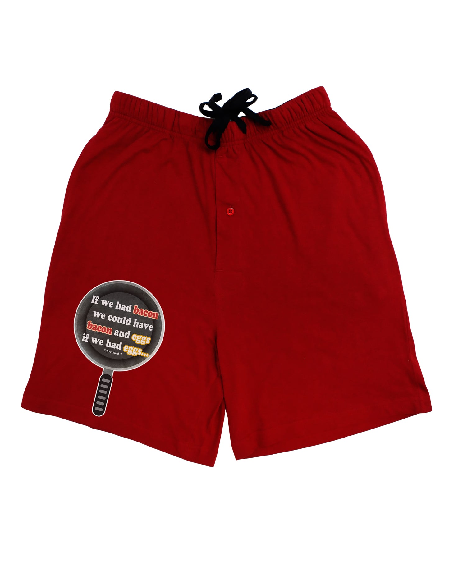 If We Had Bacon - Text Adult Lounge Shorts - Red or Black by TooLoud-Lounge Shorts-TooLoud-Black-Small-Davson Sales