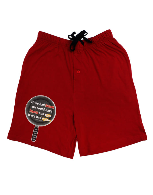 If We Had Bacon - Text Adult Lounge Shorts - Red or Black by TooLoud-Lounge Shorts-TooLoud-Black-Small-Davson Sales