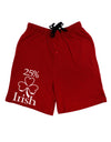 25 Percent Irish - St Patricks Day Adult Lounge Shorts - Red or Black by TooLoud