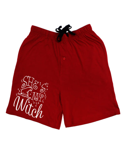 She's My Witch Dark Adult Lounge Shorts-Lounge Shorts-TooLoud-Red-Small-Davson Sales