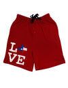 Texas Love Distressed Design Adult Lounge Shorts - Red or Black by TooLoud-Lounge Shorts-TooLoud-Black-Small-Davson Sales