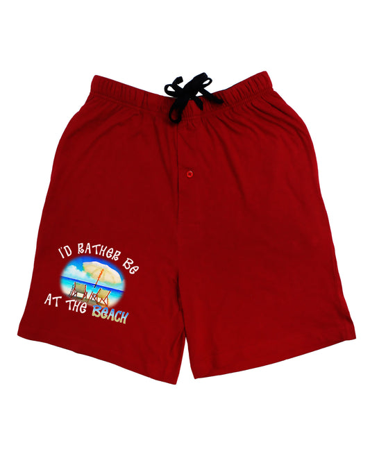 I'd Rather Be At The Beach Adult Lounge Shorts-Lounge Shorts-TooLoud-Red-Small-Davson Sales