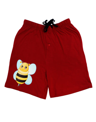 Cute Bee Adult Lounge Shorts-Lounge Shorts-TooLoud-Red-Small-Davson Sales