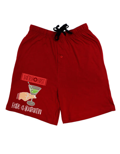 Safety First Have a Quarantini Dark Adult Lounge Shorts-Lounge Shorts-TooLoud-Red-Small-Davson Sales