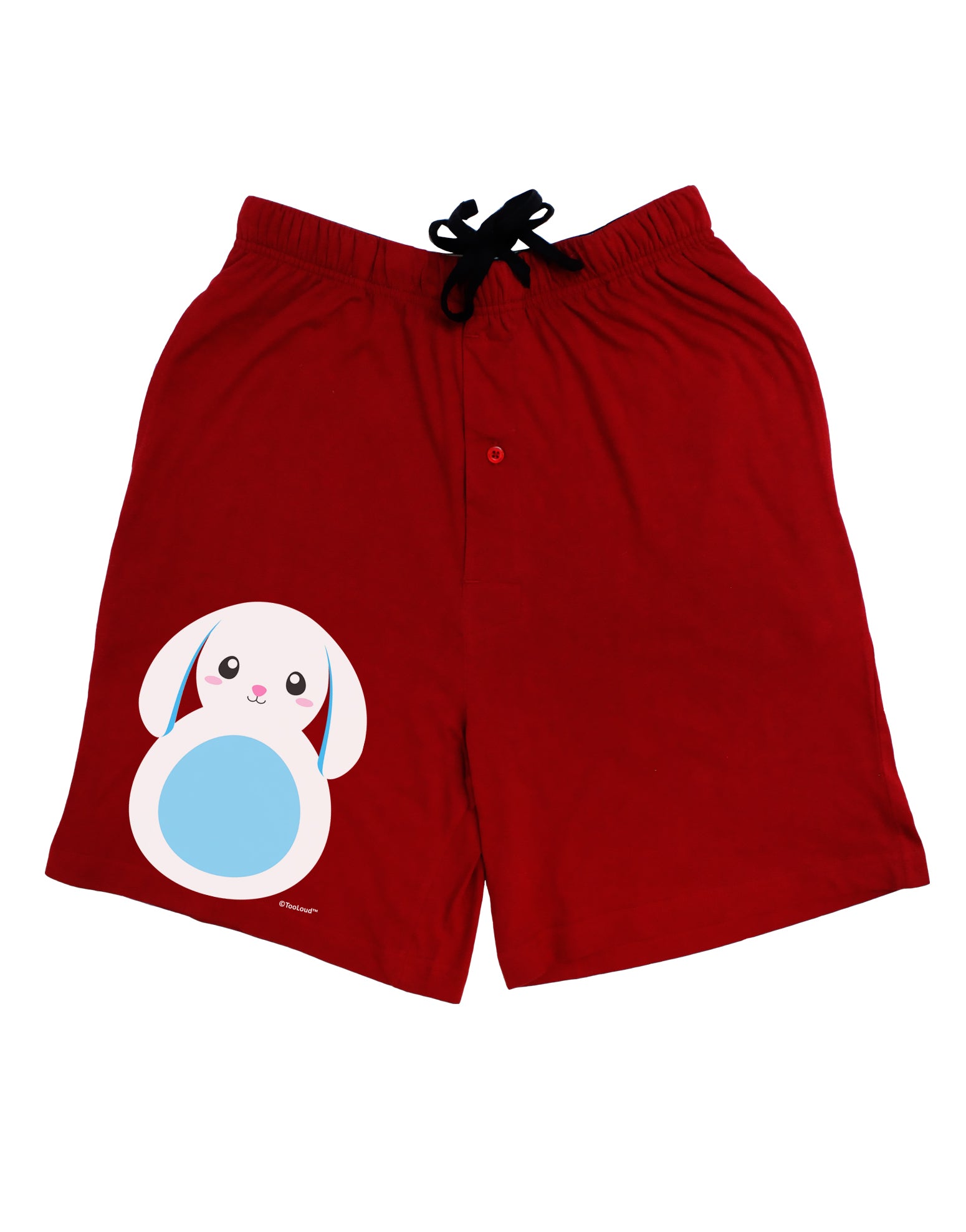 Cute Bunny with Floppy Ears - Blue Adult Lounge Shorts - Red or Black by TooLoud-Lounge Shorts-TooLoud-Black-Small-Davson Sales