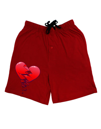 Crumbling Broken Heart Adult Lounge Shorts by-Lounge Shorts-TooLoud-Red-Small-Davson Sales